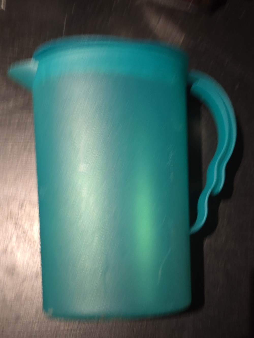Turquoise Plastic Pitcher with Handle